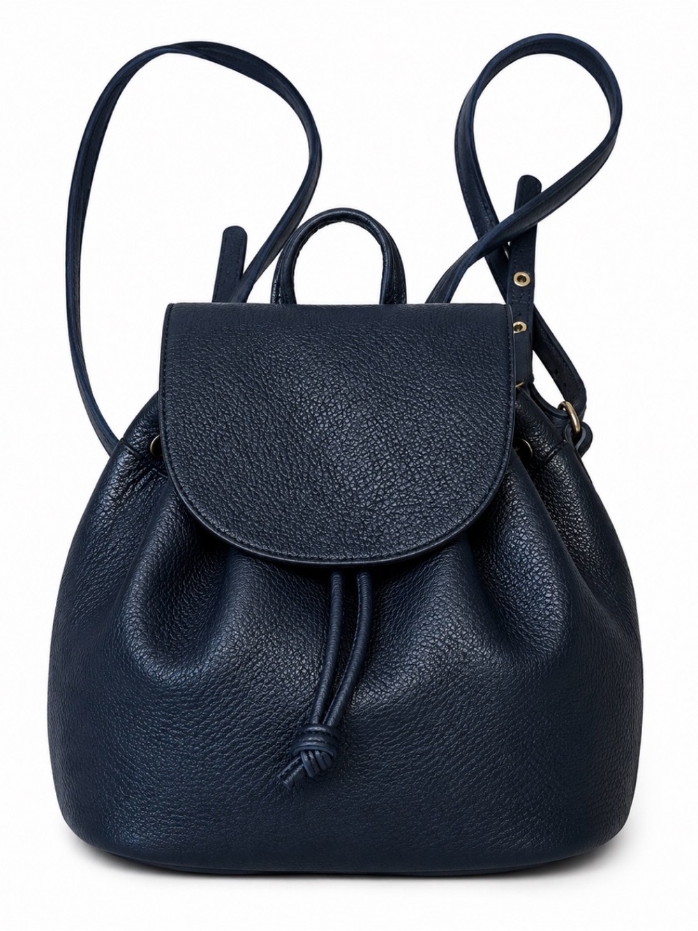 Sole Society backpack mini/midi black pebbled faux leather cinch top flap  clean